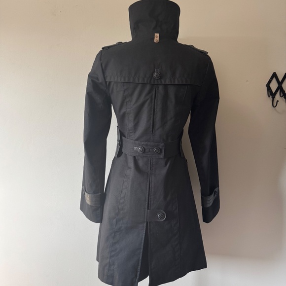 Mackage Black Trench Coat - Picture 2 of 14